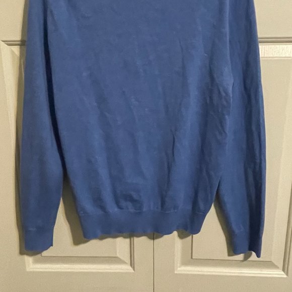 Brooks Brothers Blue Heather Quarter-Zip Medium Sweater - Picture 6 of 12